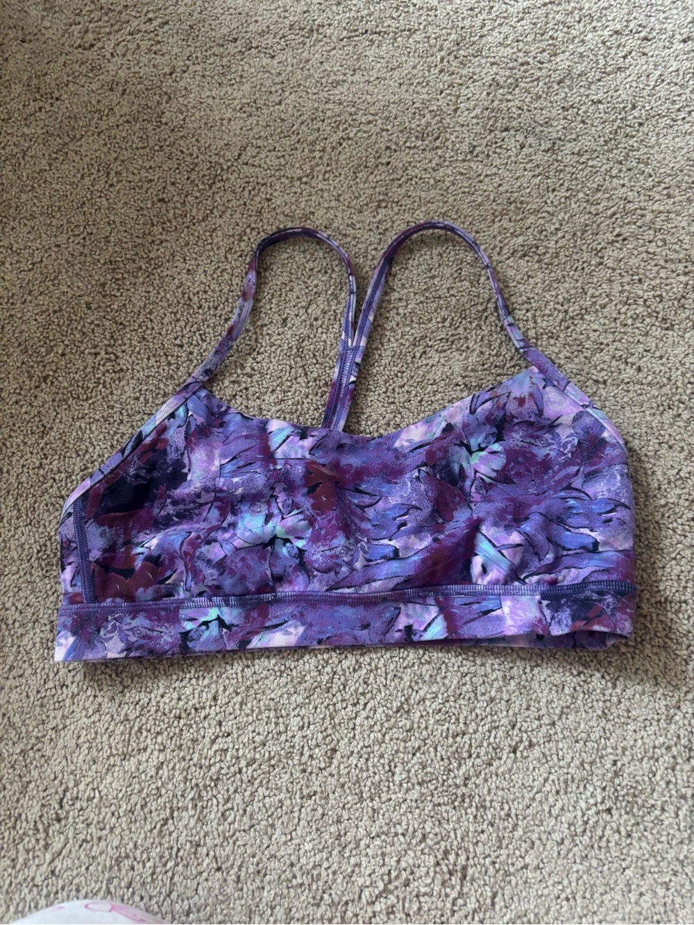 lululemon flow y purple sports bra